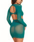 ფოტო #2 პროდუქტის Women's Cut Out Bra Top and Skirt Hosiery 2 Pc Lingerie Set