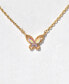 Girls Crew faux Cubic Zirconia Float Like A Butterfly Necklace