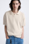 Cotton - linen knit polo shirt