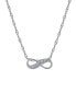 ფოტო #1 პროდუქტის Silver-Plated Cubic Zirconia Infinity Pendant Necklace