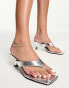 Фото #1 товара Stradivarius heeled mule in silver