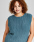 ფოტო #4 პროდუქტის Trendy Plus Size Rib-Knit Sleeveless Dress, Created for Macy's