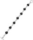 Фото #1 товара Браслет Macy's Onyx Beads Sterling Silver