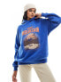 Cotton:On classic fit hoodie with retro Mountain graphic in blue Голубой, 2XS - фото #5