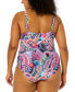 Plus Size Notched Scoop-Neck One-Piece Swimsuit