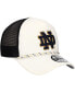 Фото #3 товара Men's White/Black Notre Dame Fighting Irish Court Sport Foam A-Frame 9FORTY Adjustable Trucker Hat