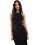 River Island whipstitch column midi dress in black