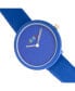 ფოტო #2 პროდუქტის Unisex Blade Blue Leatherette Strap Watch 37mm