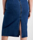 Фото #3 товара Trendy Plus Size Denim Midi Skirt, Created for Macy's