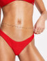 Фото #2 товара Free Society crinkle high leg bikini bottom in red