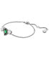 Rhodium-Plated Mixed Crystal Link Bracelet