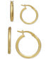 ფოტო #1 პროდუქტის 2-Pc. Set Small Hoop Earrings in 18k Gold-Plated Sterling Silver, Created for Macy's