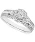 Фото #1 товара Diamond Halo Engagement Ring (1 ct. t.w.) in 14k White Gold