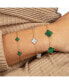 ფოტო #4 პროდუქტის Large Malachite Clover Bracelet 14K Gold