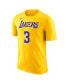 Фото #2 товара Men's Anthony Davis Gold Los Angeles Lakers Icon 2022/23 Name and Number Performance T-shirt