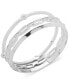 Silver-Tone 3-Pc. Set Crystal & Imitation Pearl Bangle Bracelets
