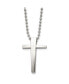 ფოტო #1 პროდუქტის Stainless Steel Polished Cross Pendant on a Ball Chain Necklace