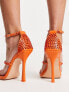 Public Desire Golda embellished heeled sandals in orange
