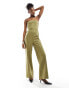 Фото #6 товара Extro & Vert bandeau wide leg jumpsuit in khaki