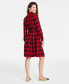 Women's Cotton Flannel Plaid Shirtdress, Created for Macy's