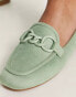 ASOS DESIGN Modern loafer with chain in sage green