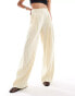 Фото #1 товара Mango Selection stripe linen mix straight leg trouser in yellow