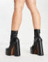 Фото #6 товара ASOS DESIGN Wide Fit Evelyn high-heeled platform boots in black