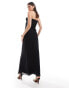 ASOS DESIGN corset maxi dress with floral embroidery in black Черный, 34 - фото #3