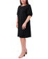 Фото #3 товара Plus Size Puff-Sleeve Sheath Dress