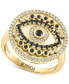 ფოტო #1 პროდუქტის EFFY® Black Diamond (3/8 ct. t.w.) & White Diamond (1/4 ct. t.w.) Evil Eye Ring in 14k Gold