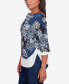 Фото #3 товара Petite Downtown Vibe Floral Flutter Sleeve Top with Woven Trim