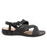 Фото #1 товара Softwalk Tieli S2109-001 Womens Black Wide Leather Strap Sandals Shoes 8.5