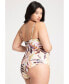 Фото #2 товара Plus Size Angled Lace-Up Detail One Piece - Aurora