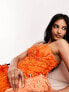 Фото #4 товара ASOS DESIGN cami textured lace midi dress in orange