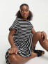 Фото #7 товара New Look jersey smock midi dress in black and white stripe