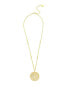 ფოტო #1 პროდუქტის Satin Disc with Cubic Zirconia Accent Bale Pendant Necklace