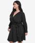 Фото #3 товара Plus Size Embellished Faux-Wrap Dress