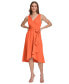 ფოტო #1 პროდუქტის Women's Sleeveless Faux-Wrap Dress