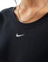 Nike mini-ribbed scoop back t-shirt in black