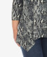 ფოტო #5 პროდუქტის Plus Size Snake Print Cold Shoulder Tunic Top