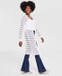 Women's Striped Long Cardigan, Created for Macy's