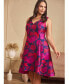 ფოტო #7 პროდუქტის Plus Size Floral Jacquard High-Low-Hem Dress