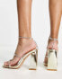 Фото #6 товара Simmi London Inez block heel embellished sandals in gold