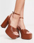 Фото #4 товара ASOS DESIGN Nixie ring detail platform high heeled sandals in tan