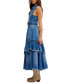 Фото #3 товара Women's Beau Denim Asymmetrical Tiered Dress