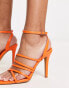 French Connection strappy heeled sandals in orange