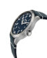 ფოტო #2 პროდუქტის Men's Vaughn Blue Leather Watch 44mm