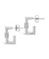 ფოტო #2 პროდუქტის Square Cubic Zirconia Carabiner Clip Huggie Hoop Earrings