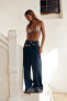 Trf high-waist turn-up jeans