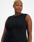 ფოტო #4 პროდუქტის Plus Size Seamed-Waist Sleeveless Sheath Dress